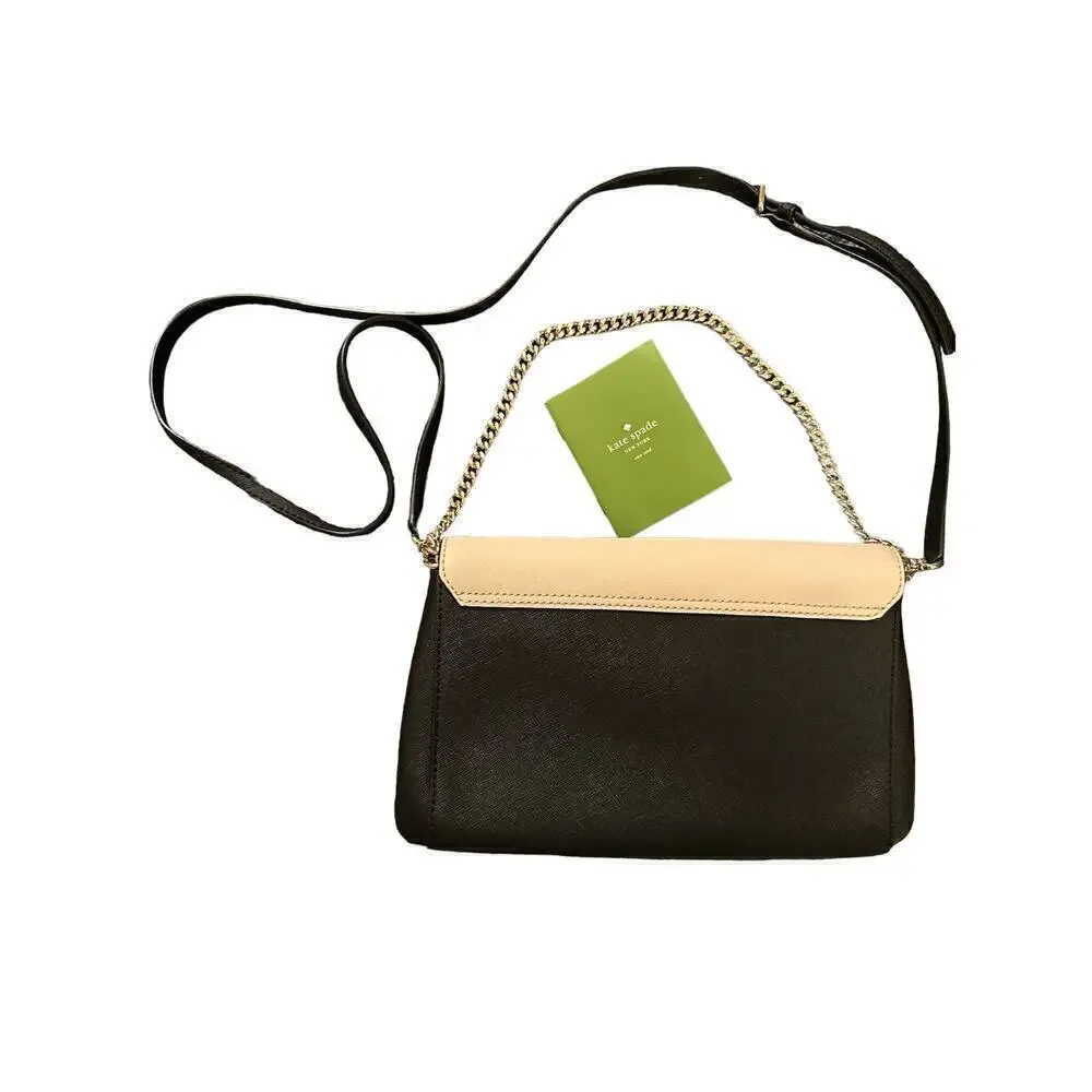 Kate Spade Women's Laurel Way Greer Convertible Crossbody Bag Black Cream NWOT